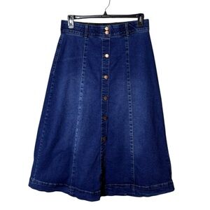 Denim Blue Midi Skirt